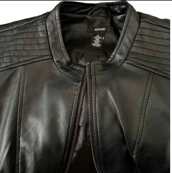 Alfani Faux Leather Moto Jacket, Size S - Picture 3 of 5